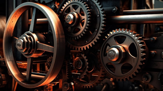 A close up of gears and gears