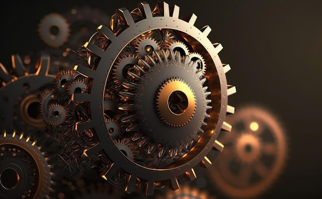 A close up of gears in a group