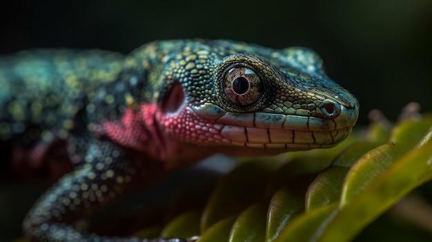 A close up of a gecko's face