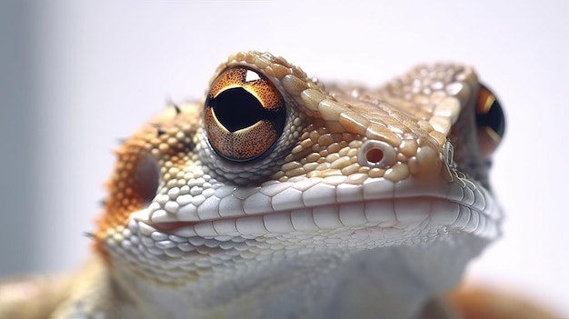 Photo a close up of a gecko's face