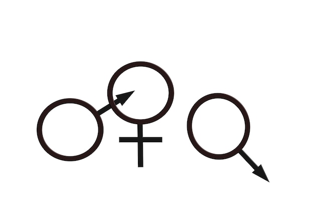 Photo close-up of gender symbols against white background