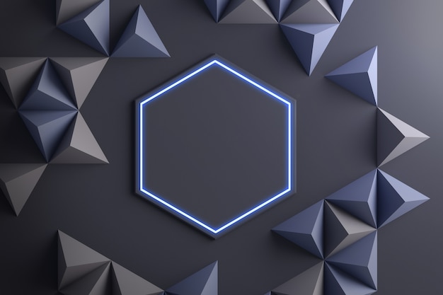 Close up of geometric shapes abstract 3d illustration