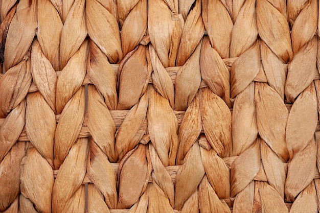 Close-up geweven stro textuur patroon achtergrond