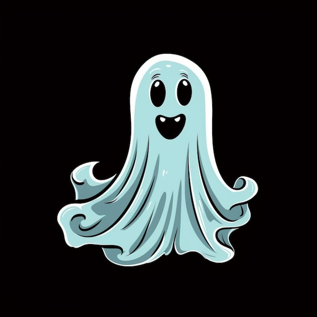 A close up of a ghost with a black background generative ai
