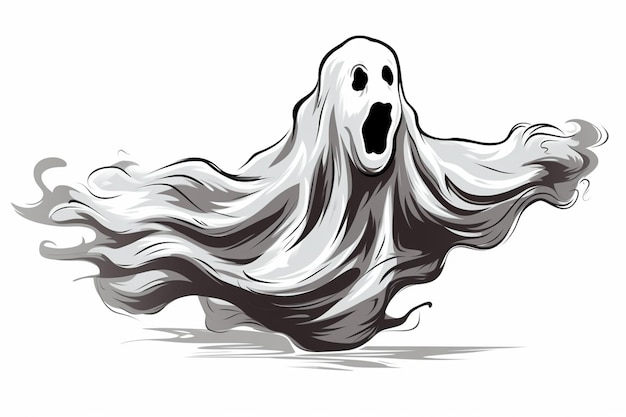 A close up of a ghost with a long flowing hair generative ai