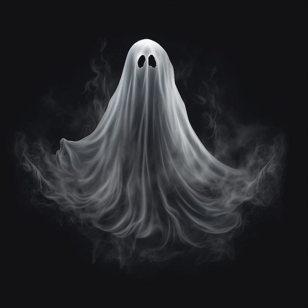 a close up of a ghost with smoke coming out of it generative ai