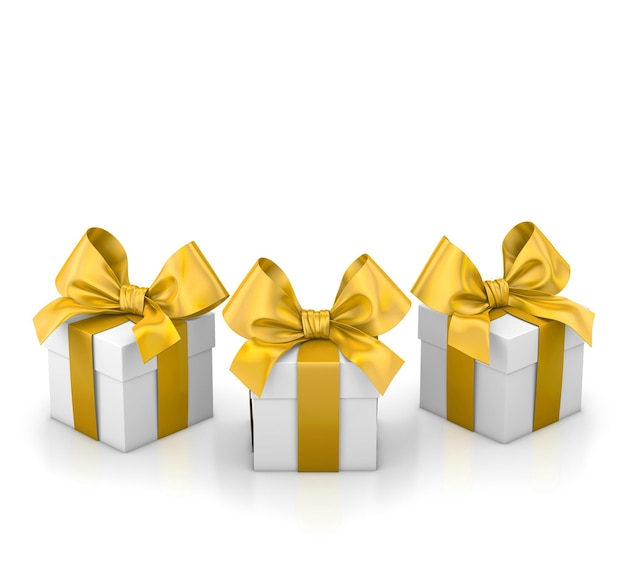 Close-up of gift boxes against white background