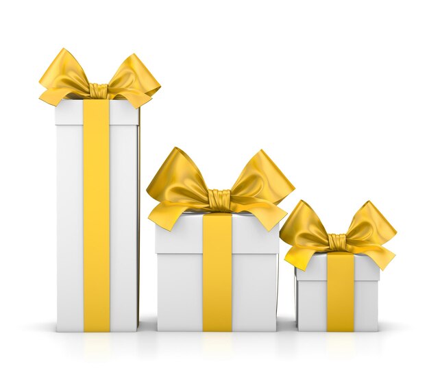 Close-up of gift boxes against white background