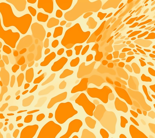 Foto un primo piano di un motivo di stampa giraffa con i colori arancioni e bianchi generativi ai