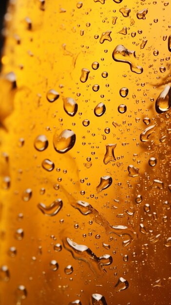 A close up of a glass of beer with water droplets generative ai