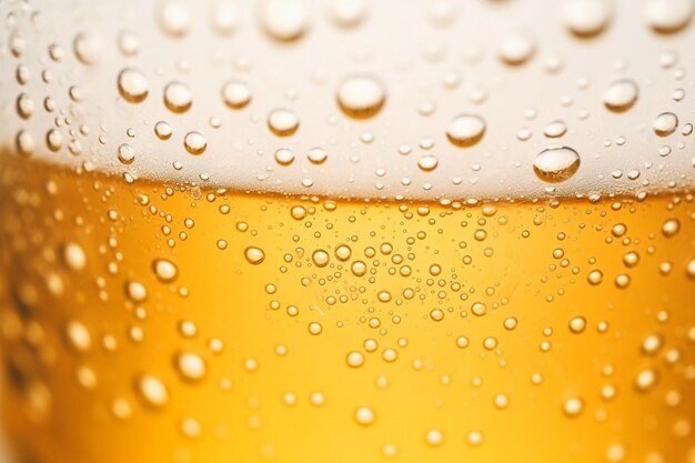 A close up of a glass of beer with water droplets generative ai