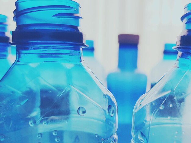 Close-up of glass bottles