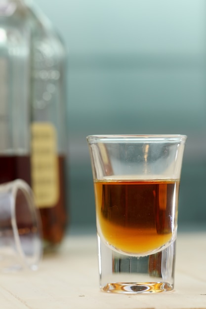 Close up  glass of brandy