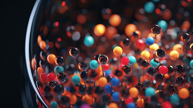 Close up of glass container with lot of dots on it