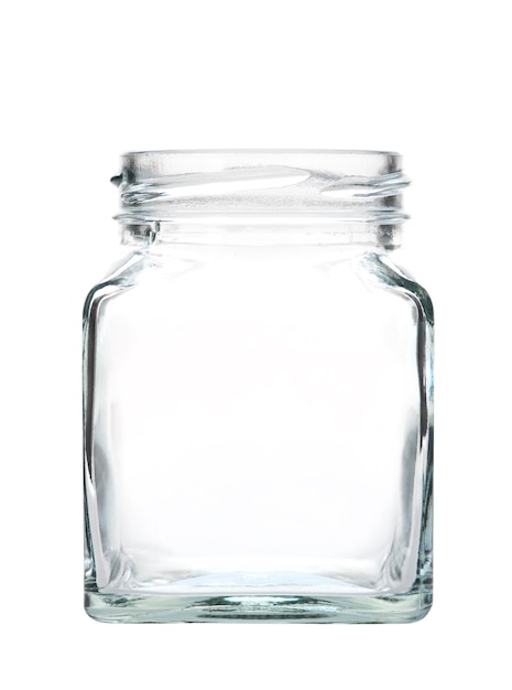 Close-up of glass jar against white background