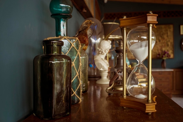 Photo close-up of glass jar on table