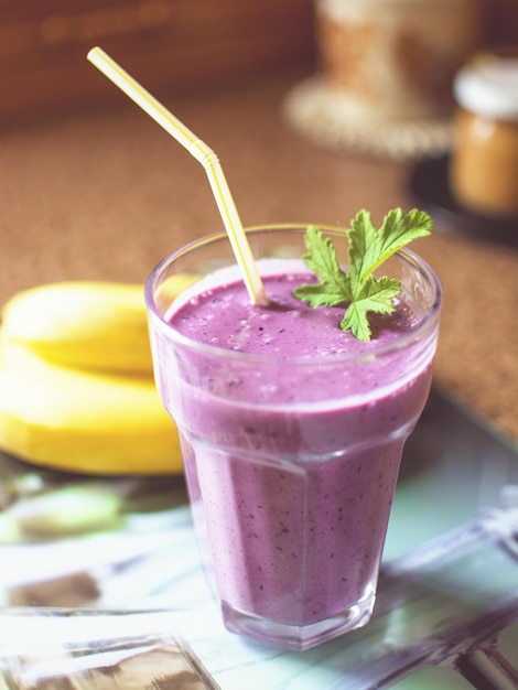 close-up of glass of juice