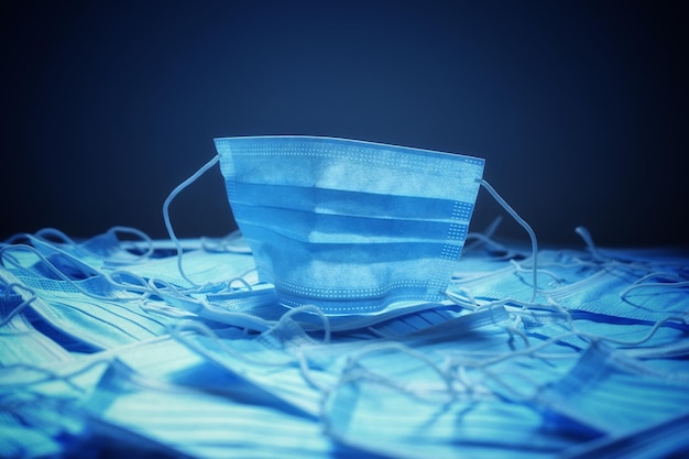 Close-up of glass on table against blue background