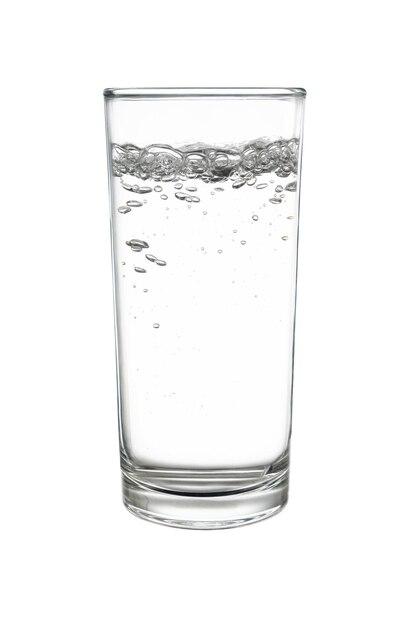 Close-up of glass of water against white background