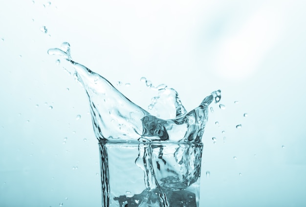 Close up on a glass of water