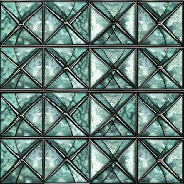 A close up of a glass window with a pattern of squares generative ai