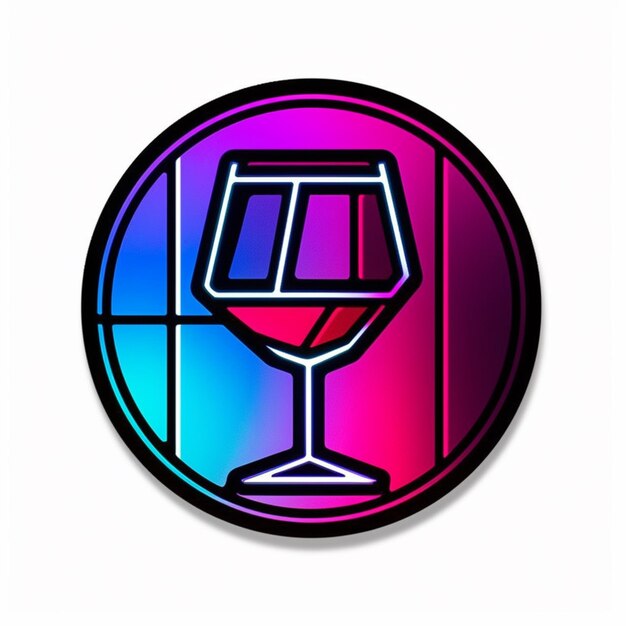 a close up of a glass of wine in a circle generative ai