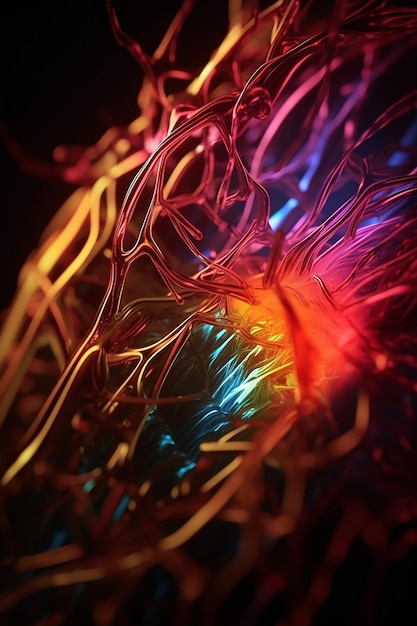 A close up of a glass with colorful lights