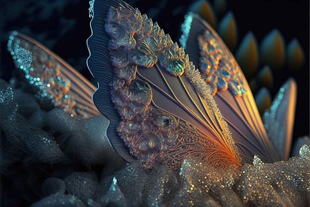 A close up of a glass with a pattern of ice crystals.