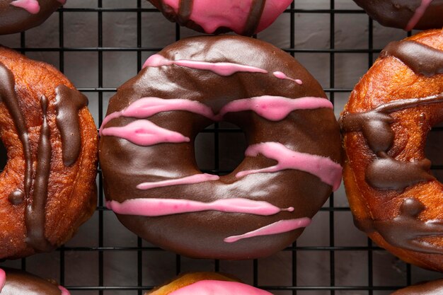 Close-up glazed donuts