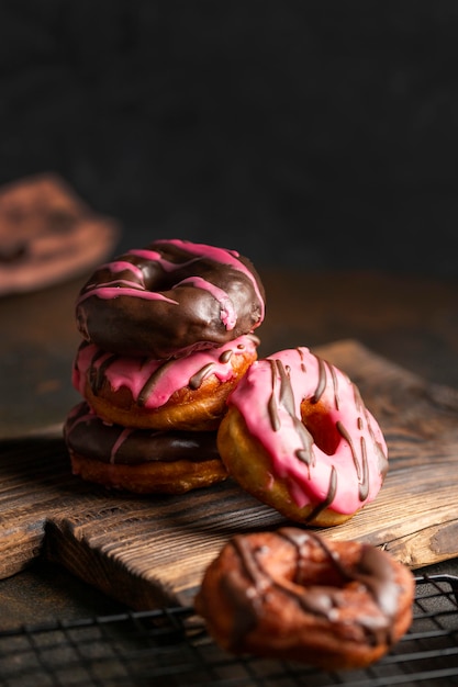 Close-up glazed donuts