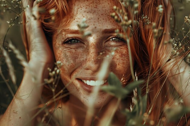 Foto close-up glimlachende vrouw poseert