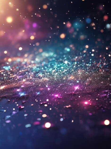 a close up of a glittery background with a light in the background