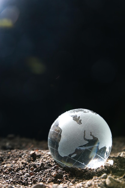 Foto prossimo piano del globo terrestre