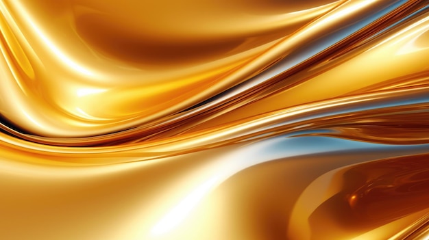 The close up of a glossy metal surface in gold color with a soft focus Generative AI AIG30