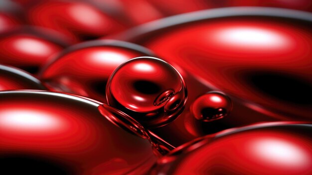 The close up of a glossy metal surface in red color with a soft focus generative ai aig30