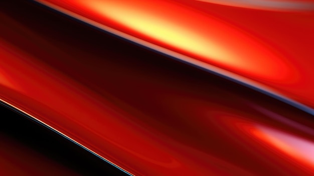 Закрытие глянцевой металлической поверхности в красном цвете с мягким фокусом Generative AI AIG30