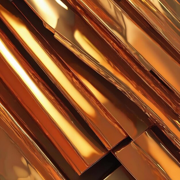 The close up of a glossy metal surface in tangerine orange and lemon yellow colors with a soft focus