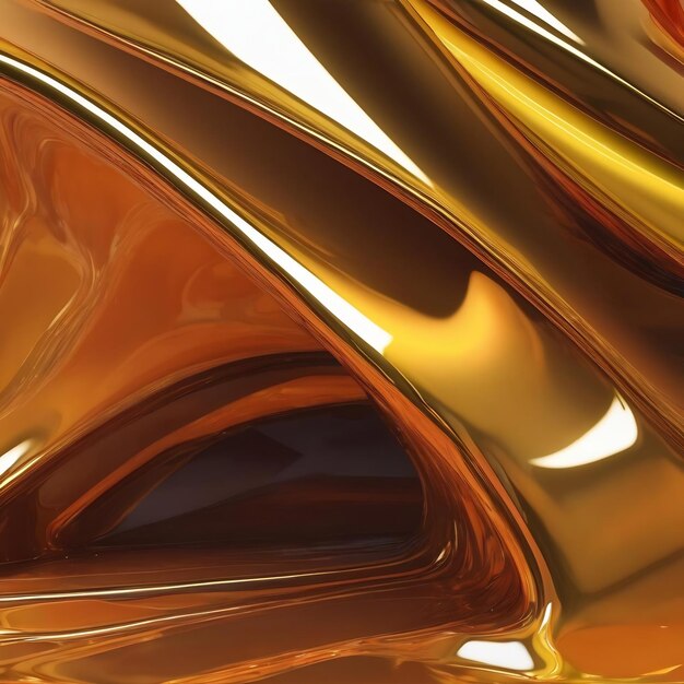 The close up of a glossy metal surface in tangerine orange and lemon yellow colors with a soft focus