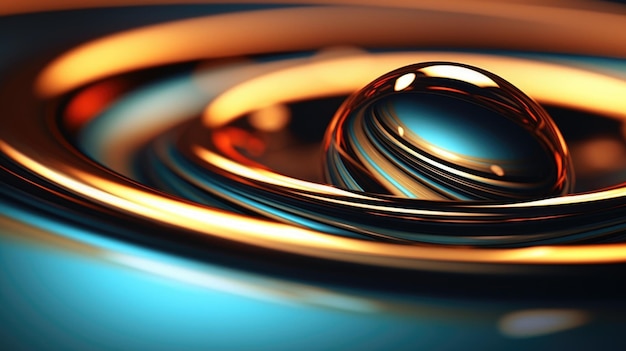 the close up of a glossy metal surface with a soft focus exuberant 3d illustration