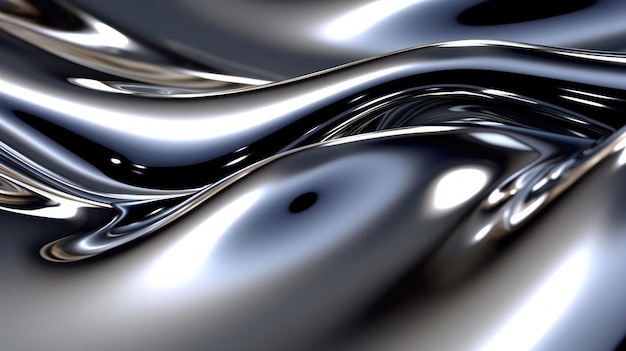 The close up of a glossy metal surface with a soft focus Generative AI AIG30