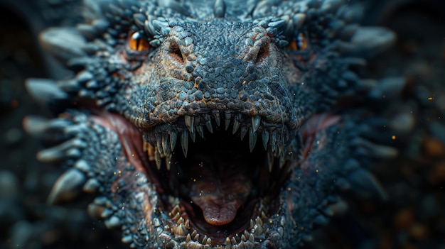 Close Up of Godzilla Roaring