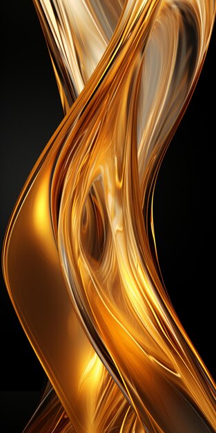 Близкое изображение золотого абстрактного дизайна на черном фоне