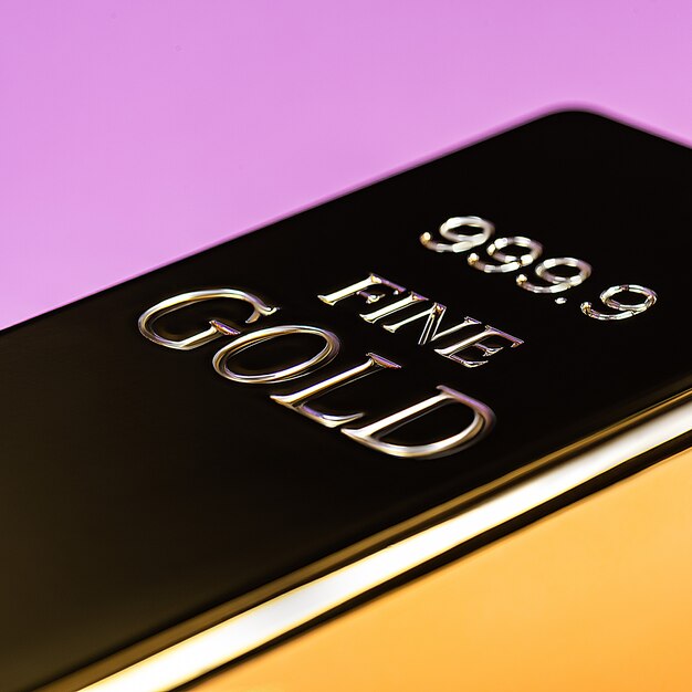 Close-up of a gold bar.