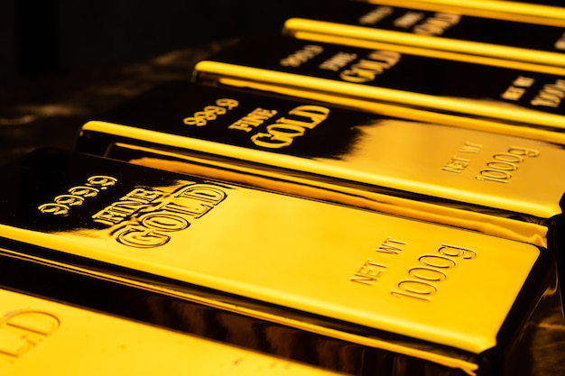 Close up of gold bars. financial concept