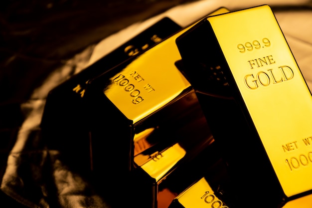 Close up of gold bars. financial concept