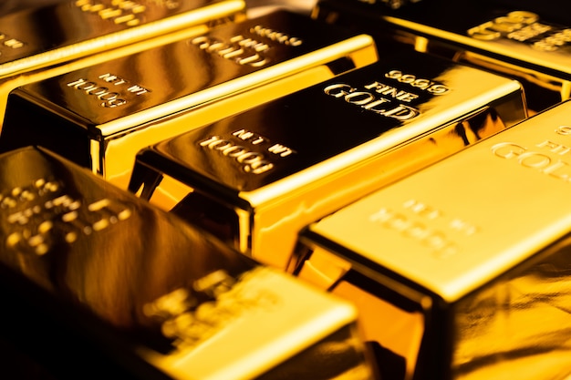 Close up of gold bars. financial concept