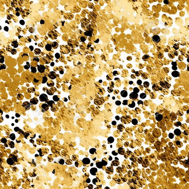 A close up of a gold and black background with circles generative ai