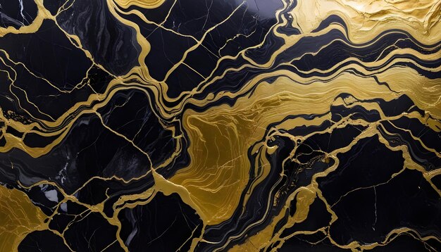 close up of a gold and black marble textured