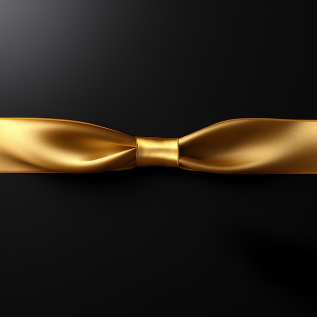 Photo a close up of a gold bow tie on a black background generative ai