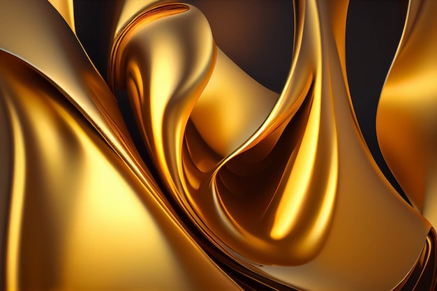 Close up of a gold cloth on a black background generative ai